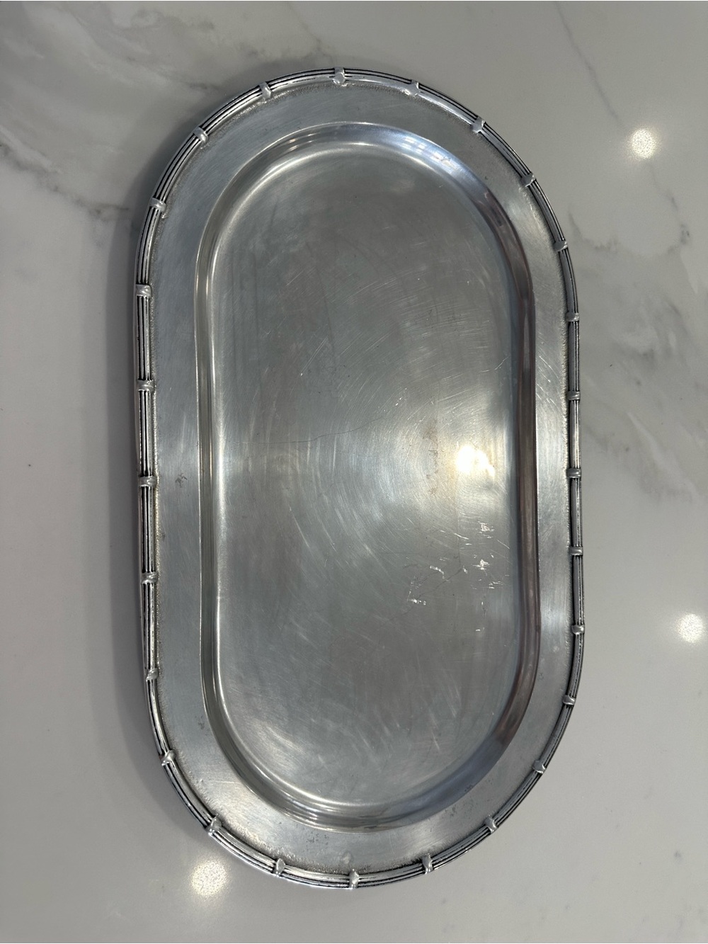 Wilton Armetale Silver Oval Serving Tray